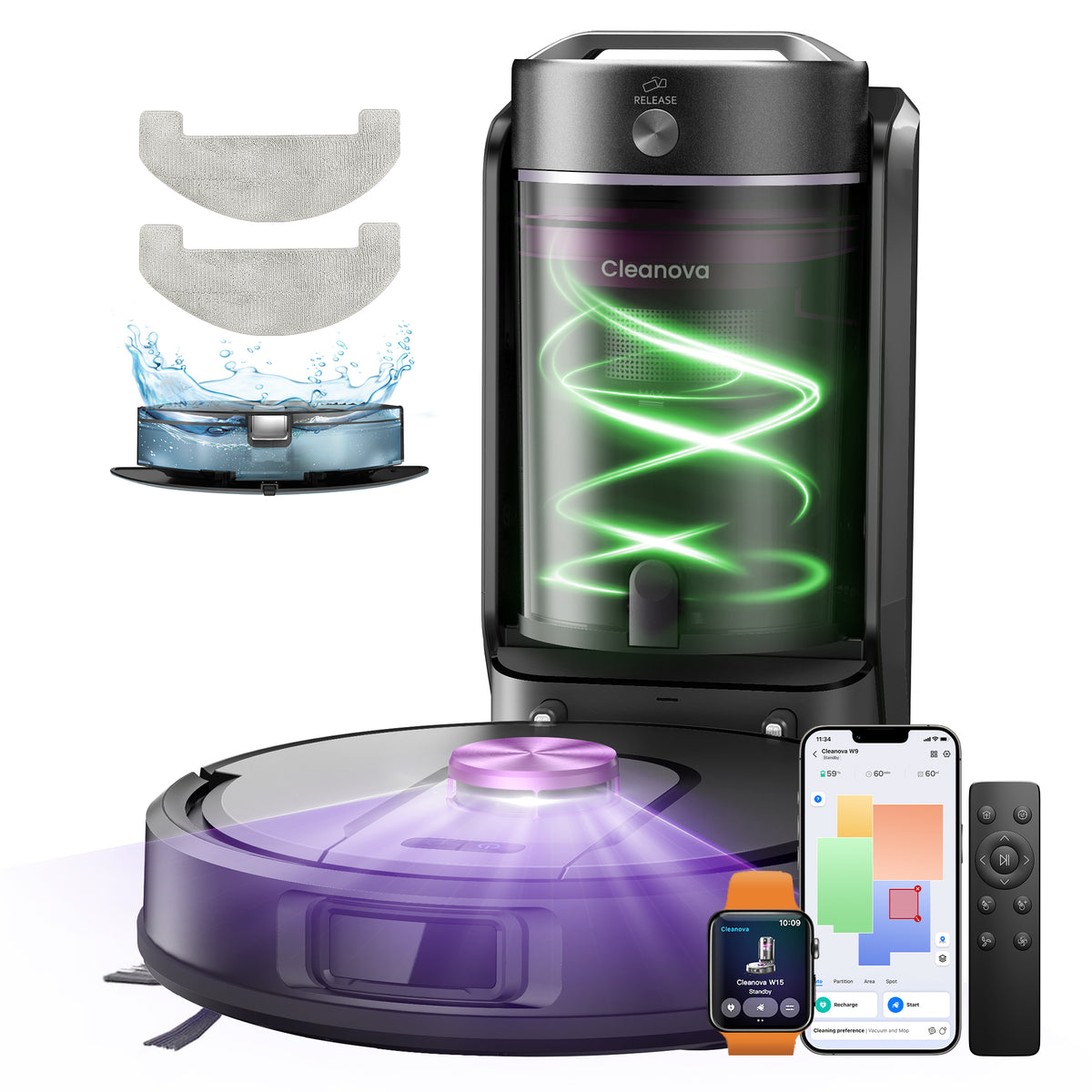 Vactidy & Vexilar | Cleanova W15 Robot Aspirateur Laveur
